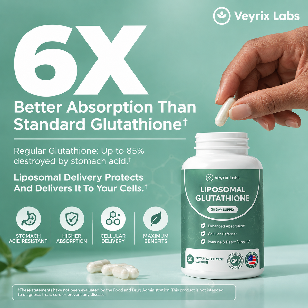 Veyrix Labs Liposomal Glutathione — 500mg